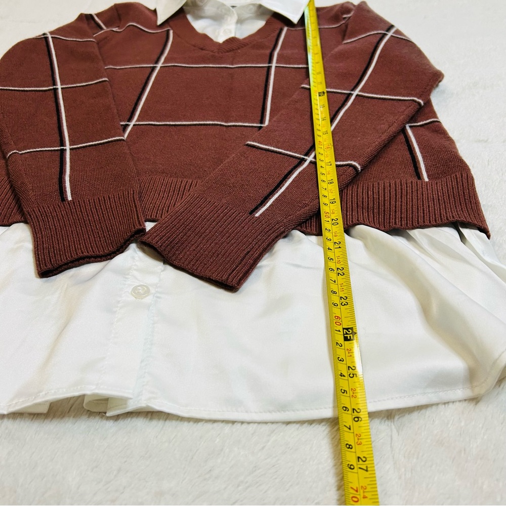 Jones New York Women’s Collared Sweatshirt Top Layered Size S - Picture 4 of 8